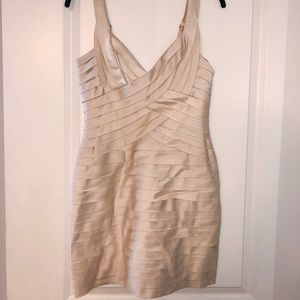 BCBG Champagne Bandage Cocktail Dress